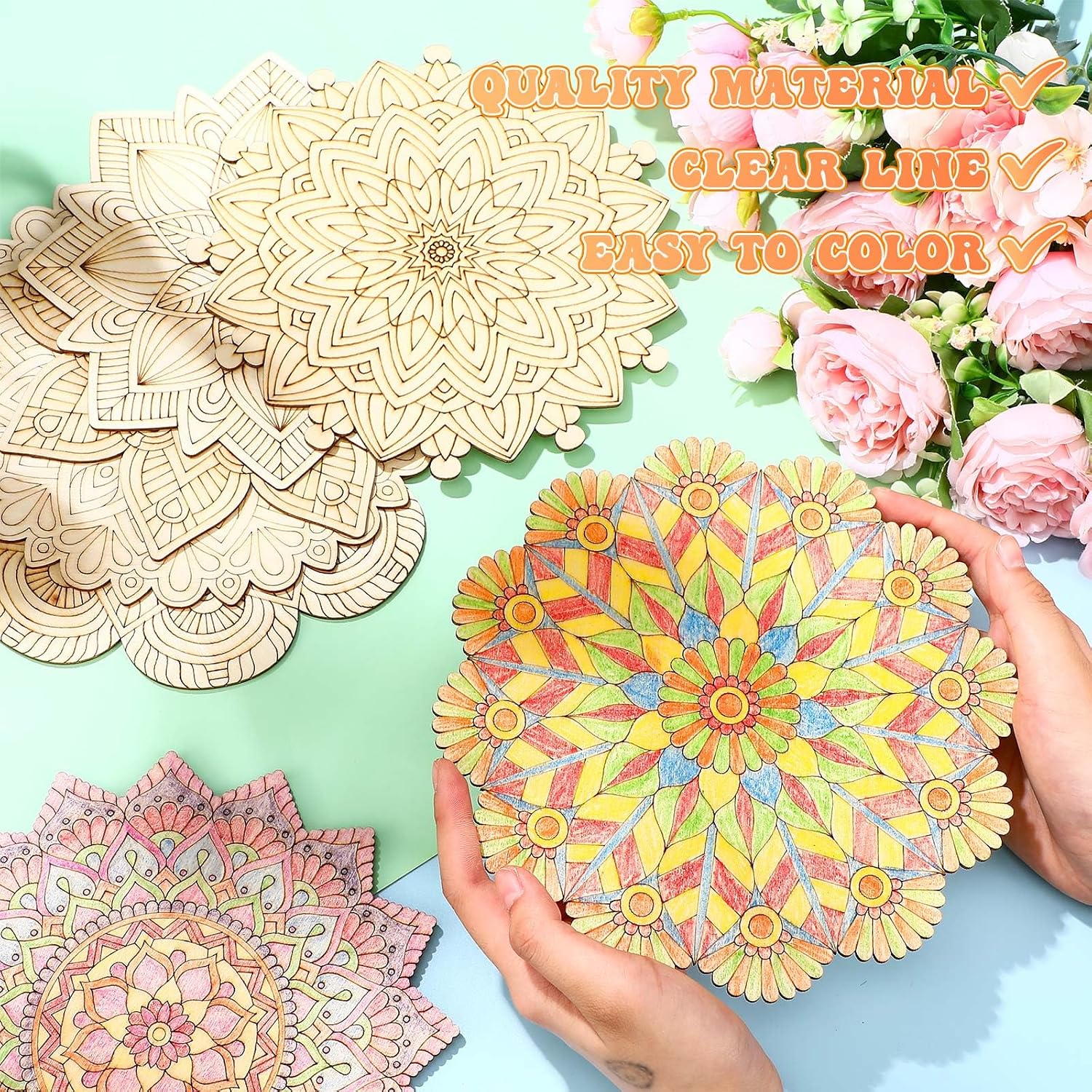 28-Piece Wooden Mandala Art Kit