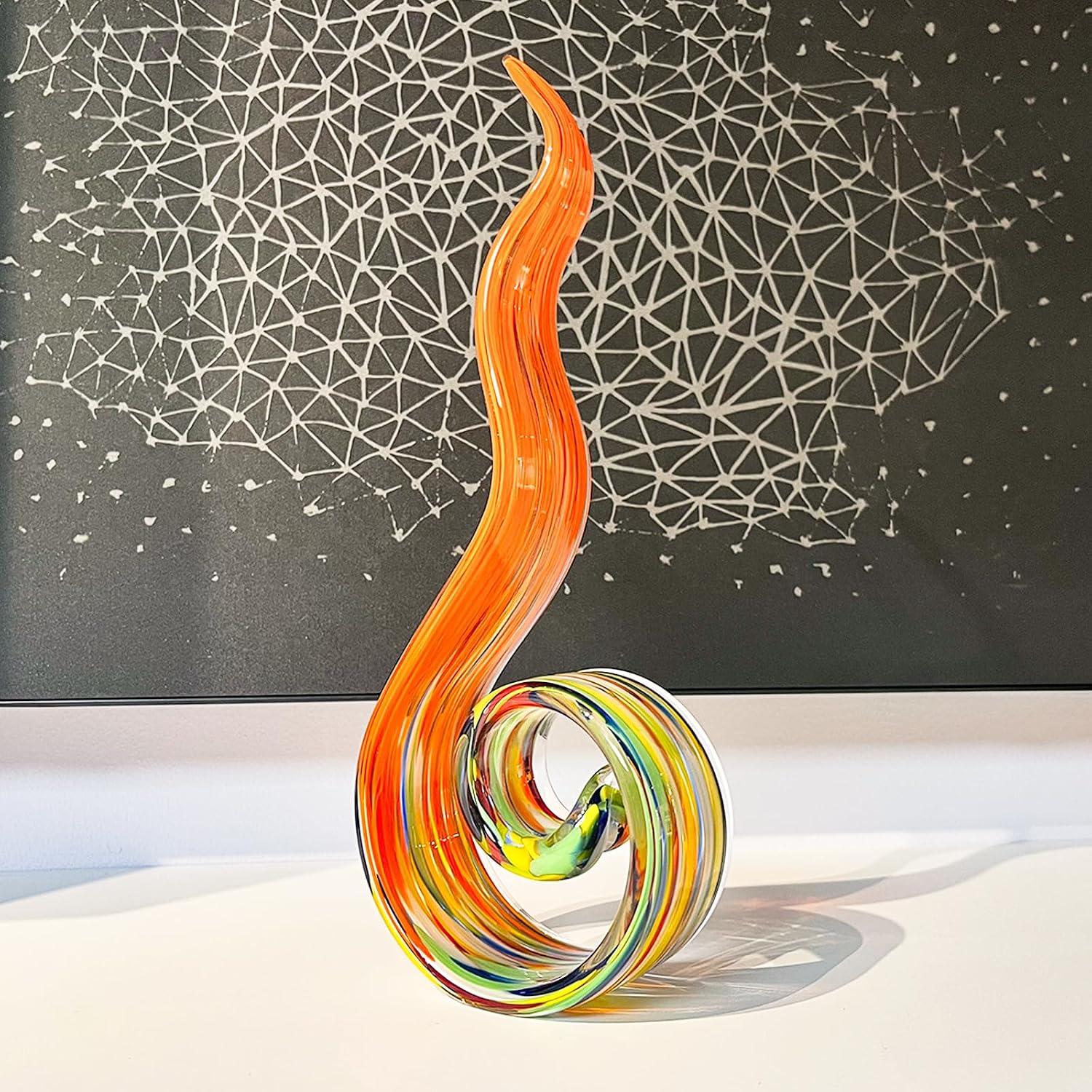 Abstract Swirl Glass Sculpture