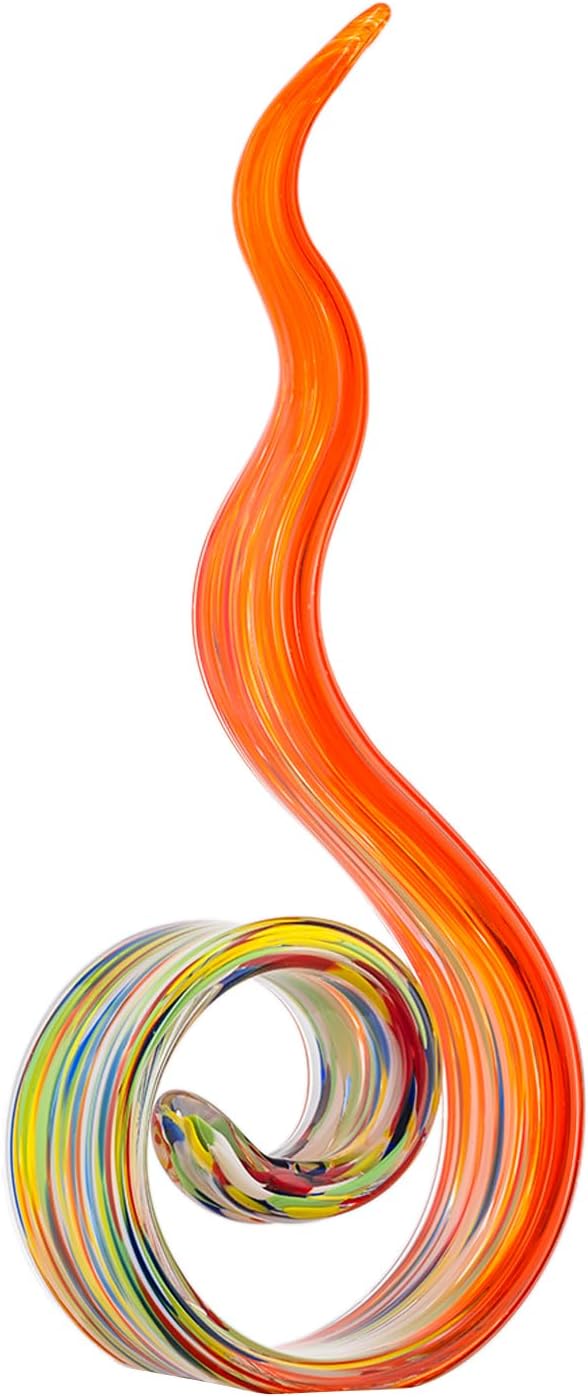 Abstract Swirl Glass Sculpture