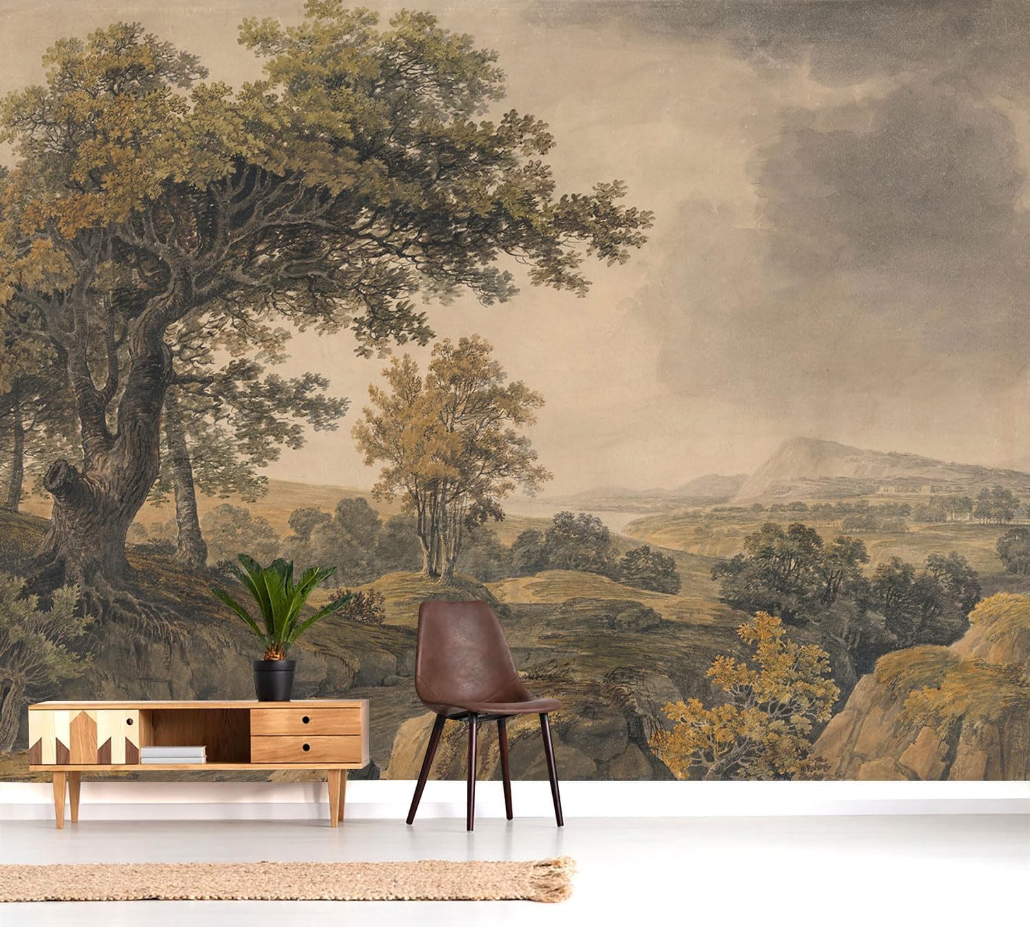 Beige Forest Peel-and-Stick Mural