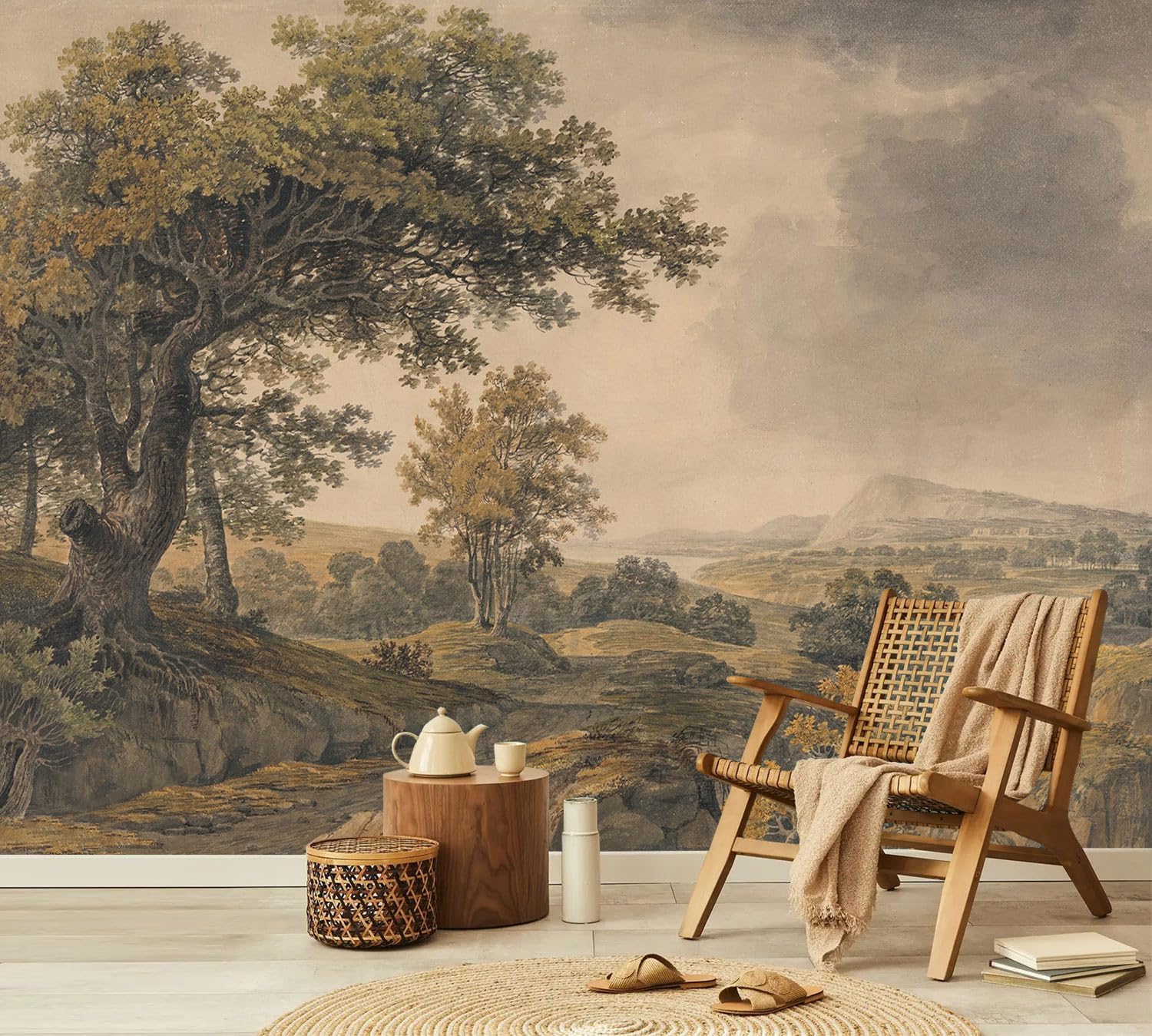 Beige Forest Peel-and-Stick Mural