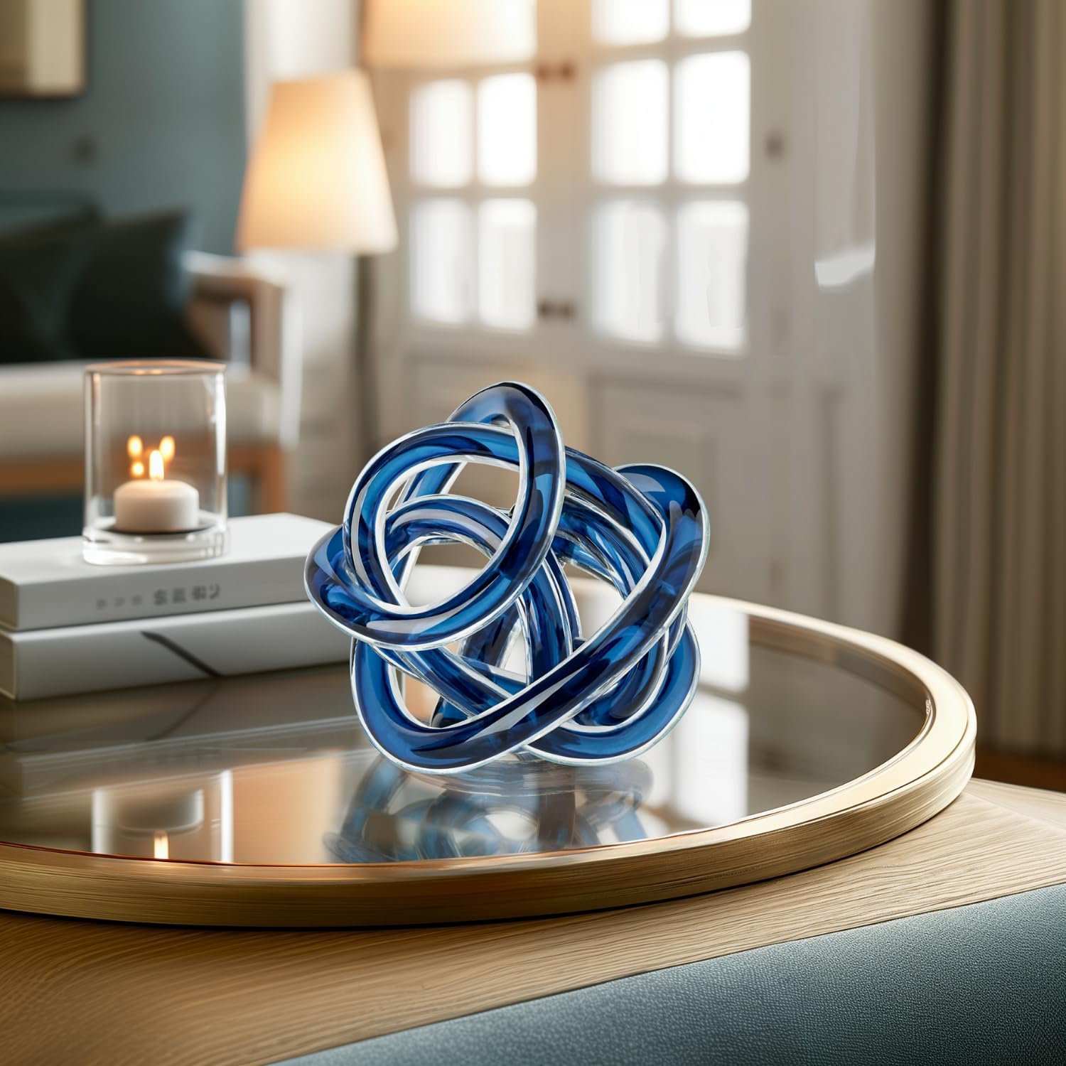 Blue Glass Infinity Knot