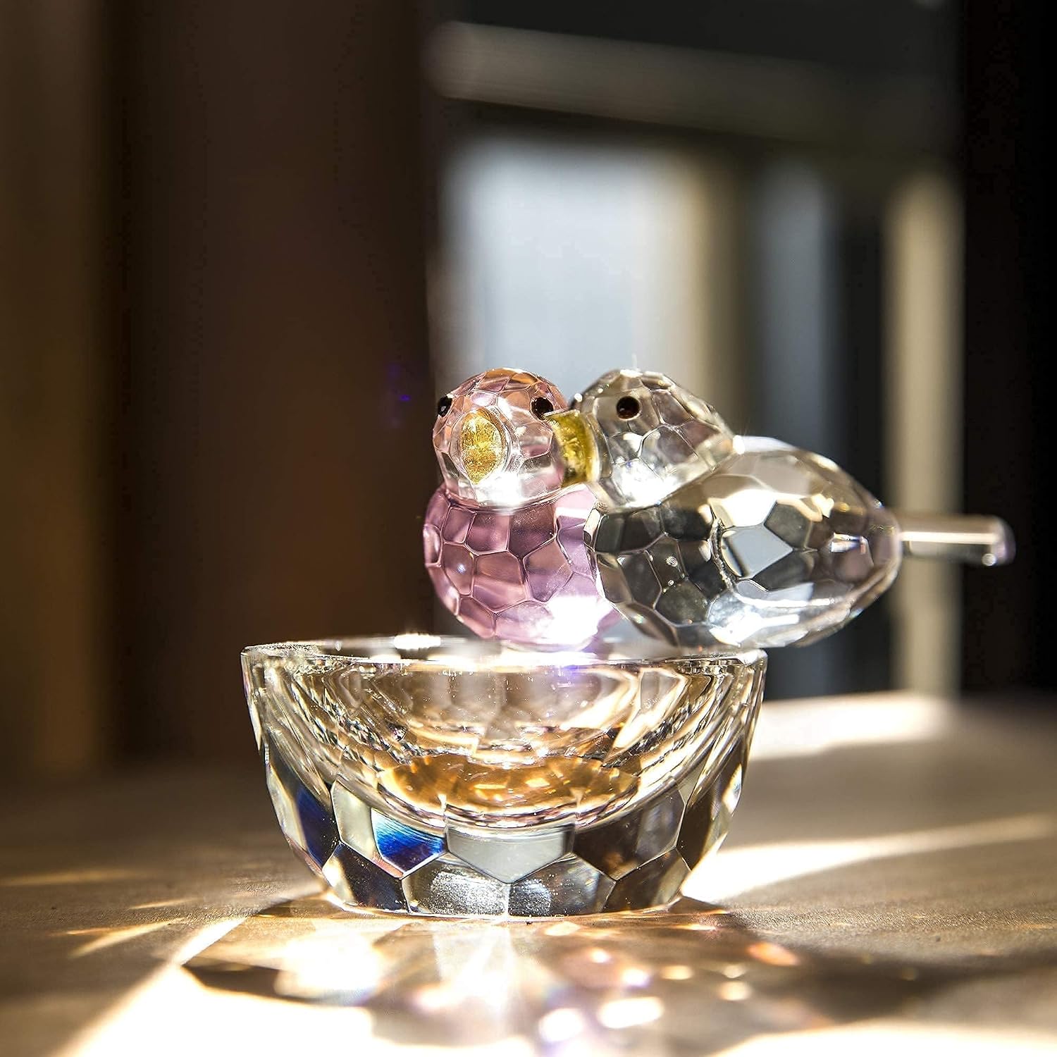 Crystal Bird Couple Figurine