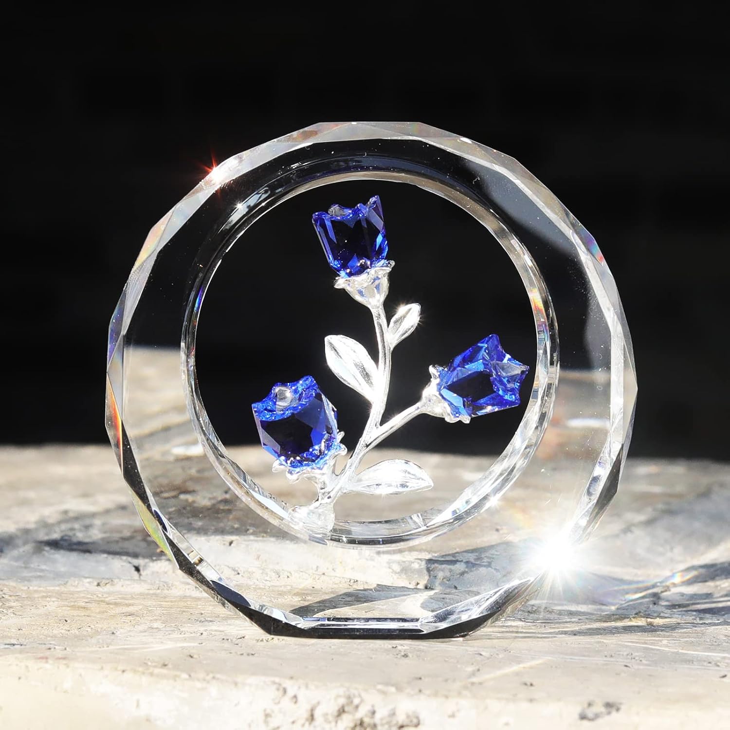 Crystal Tulip Figurine with Stand
