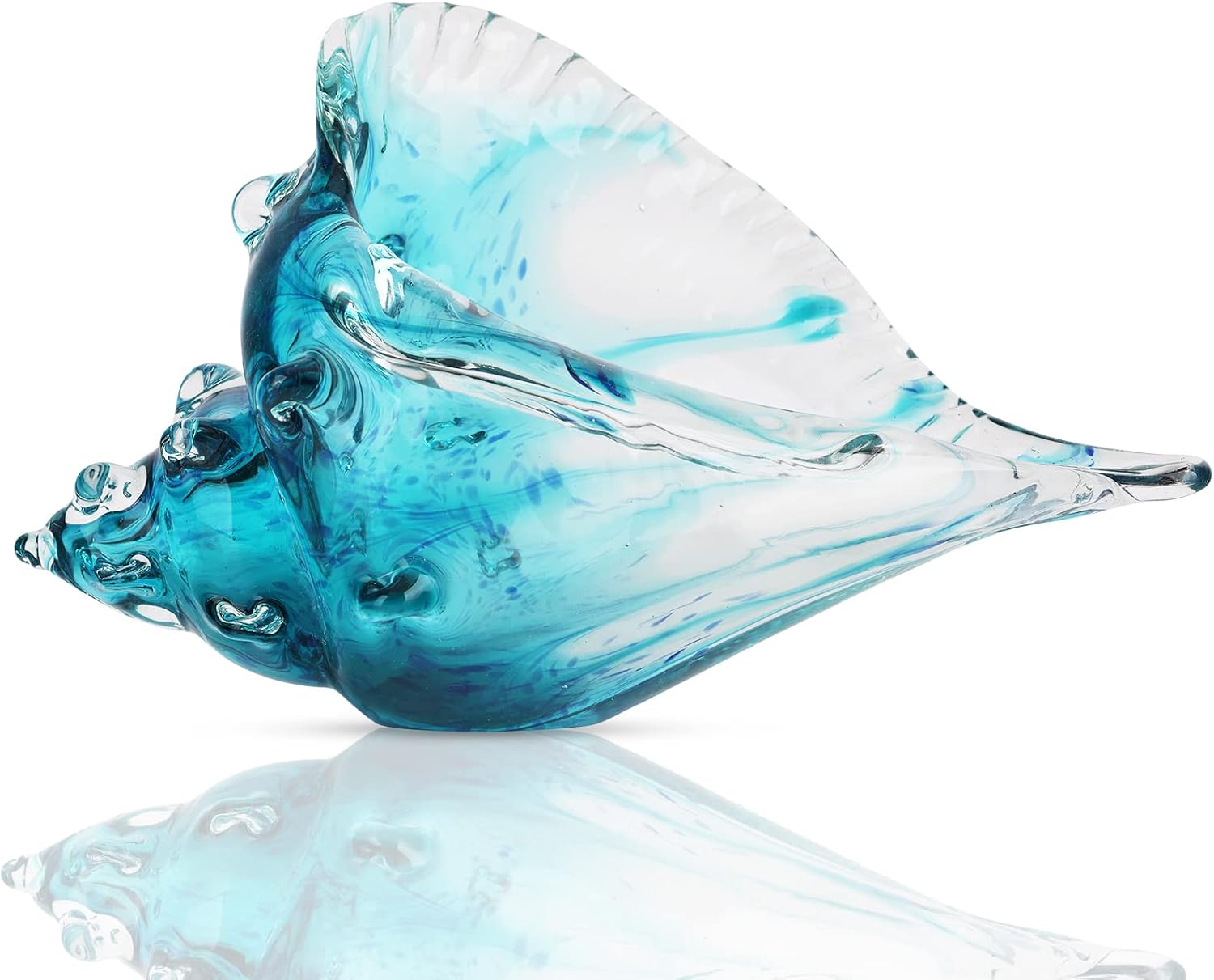 Glass Conch Shell Sculpture