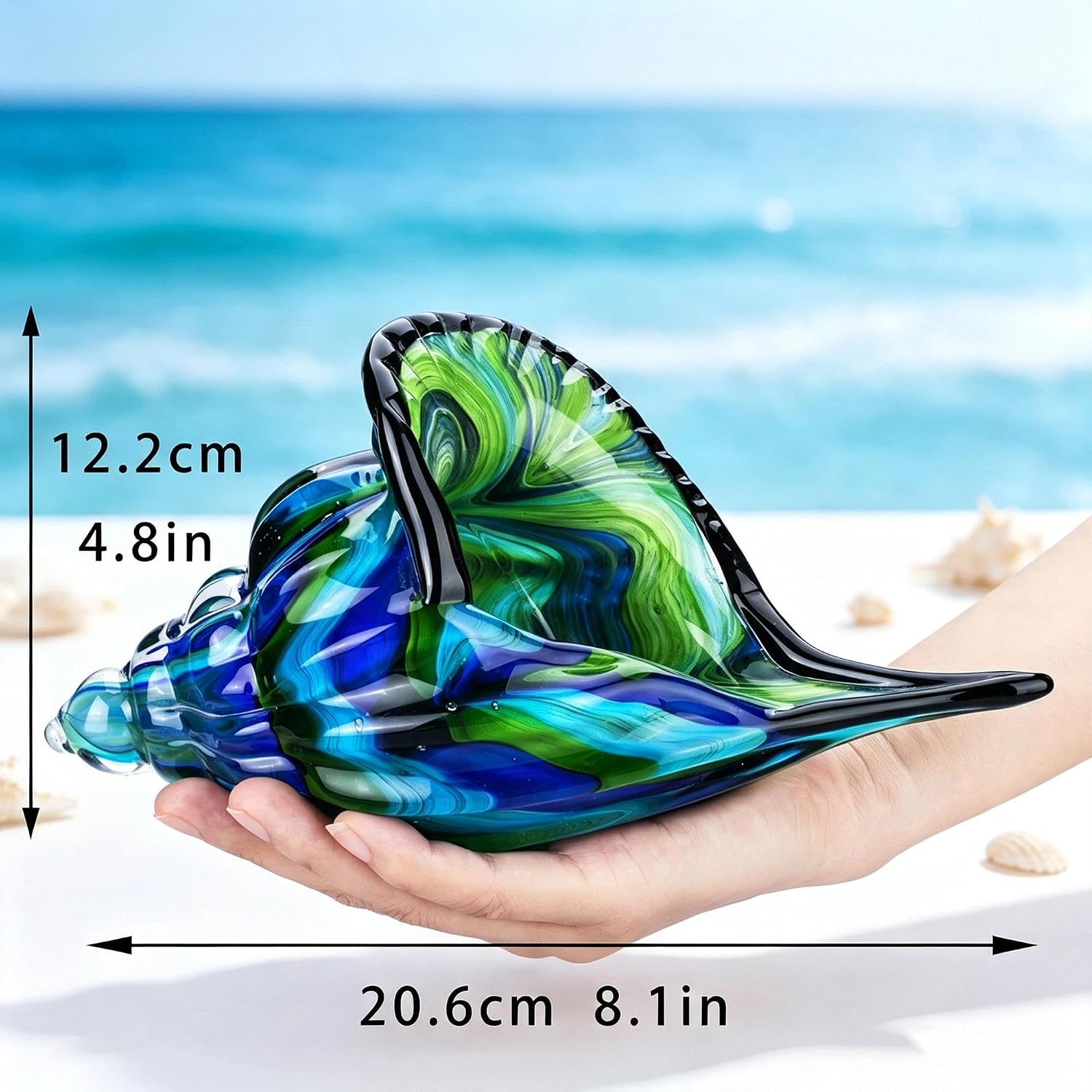 Hand-Blown Glass Ocean Shell
