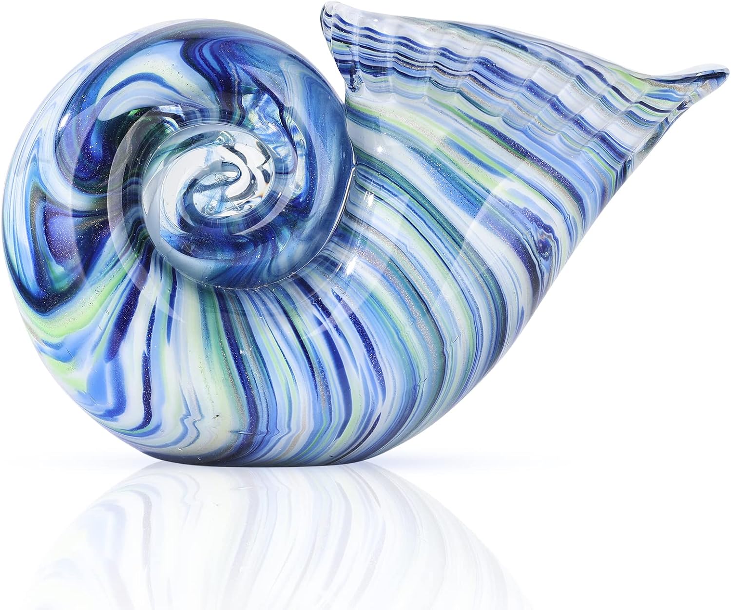 Hand-Blown Swirl Glass Conch