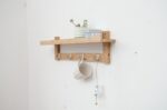 Wooden Wall Shelf with Peg Hooks