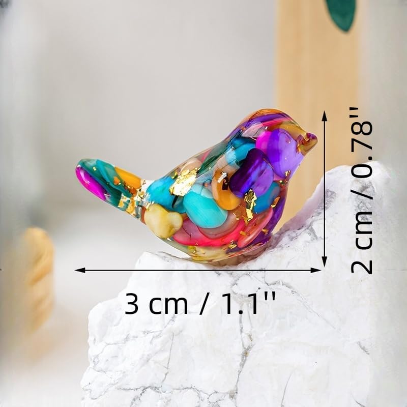 Multicoloured Art Glass Bird Figurine