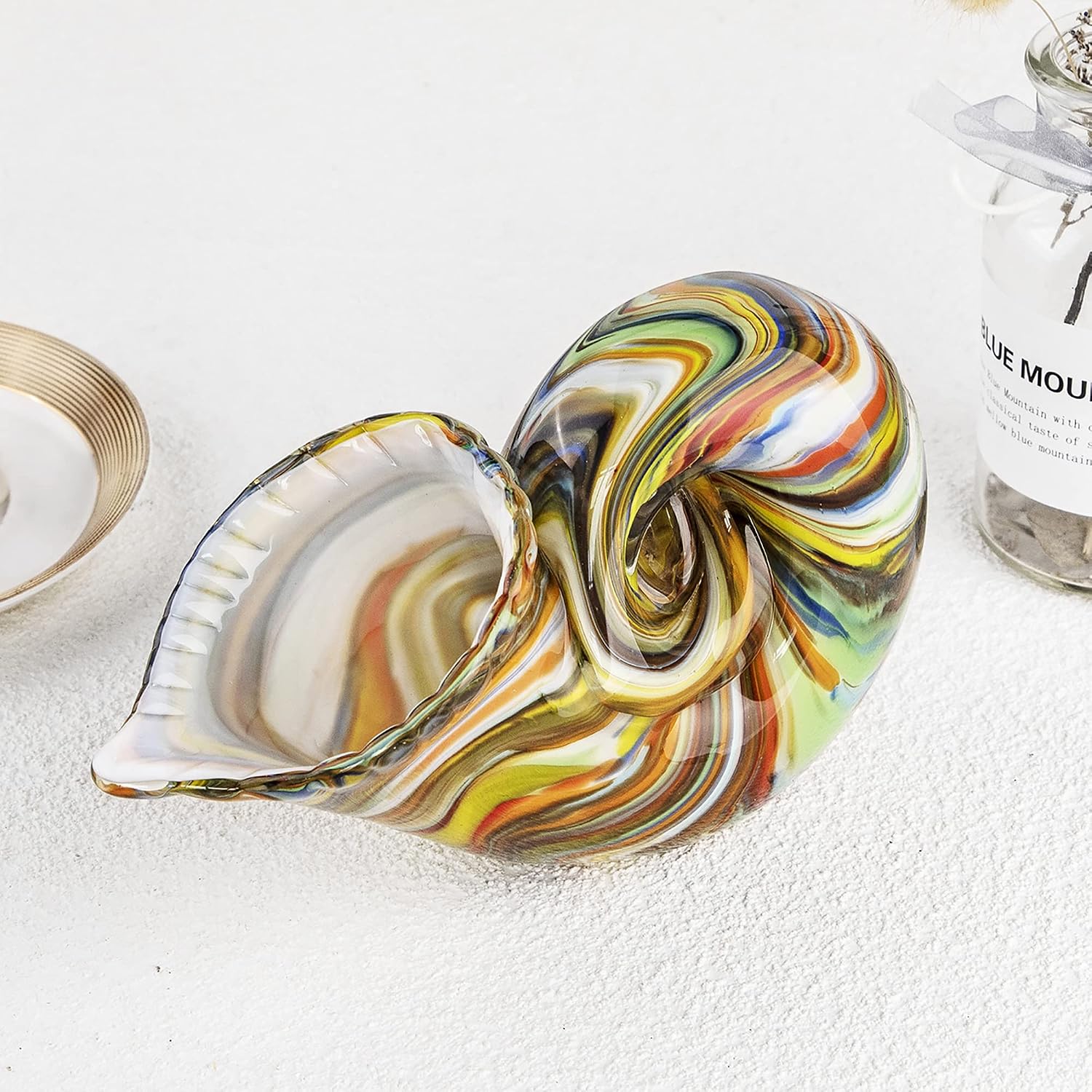 Multicoloured Glass Conch Ornament