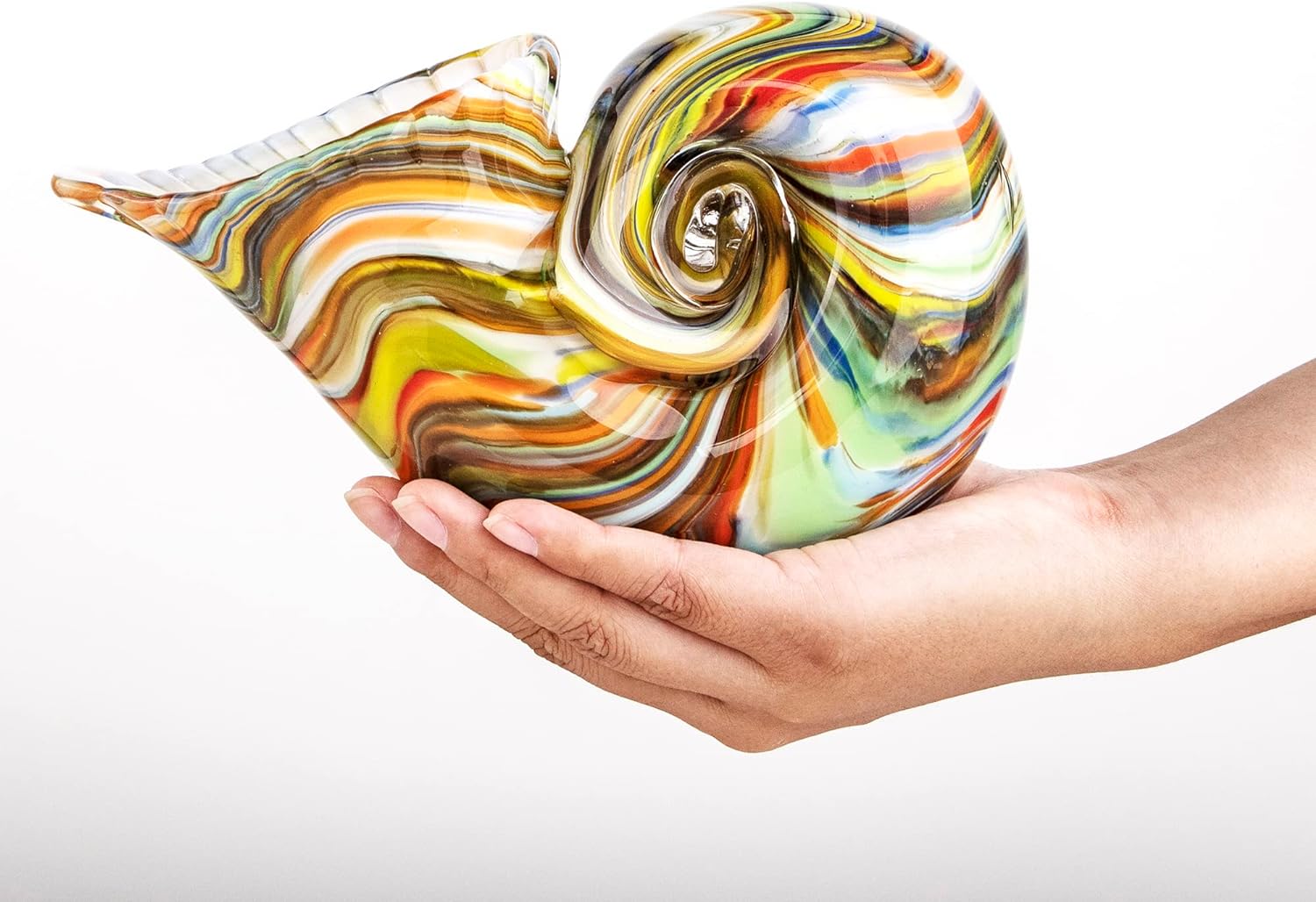 Multicoloured Glass Conch Ornament