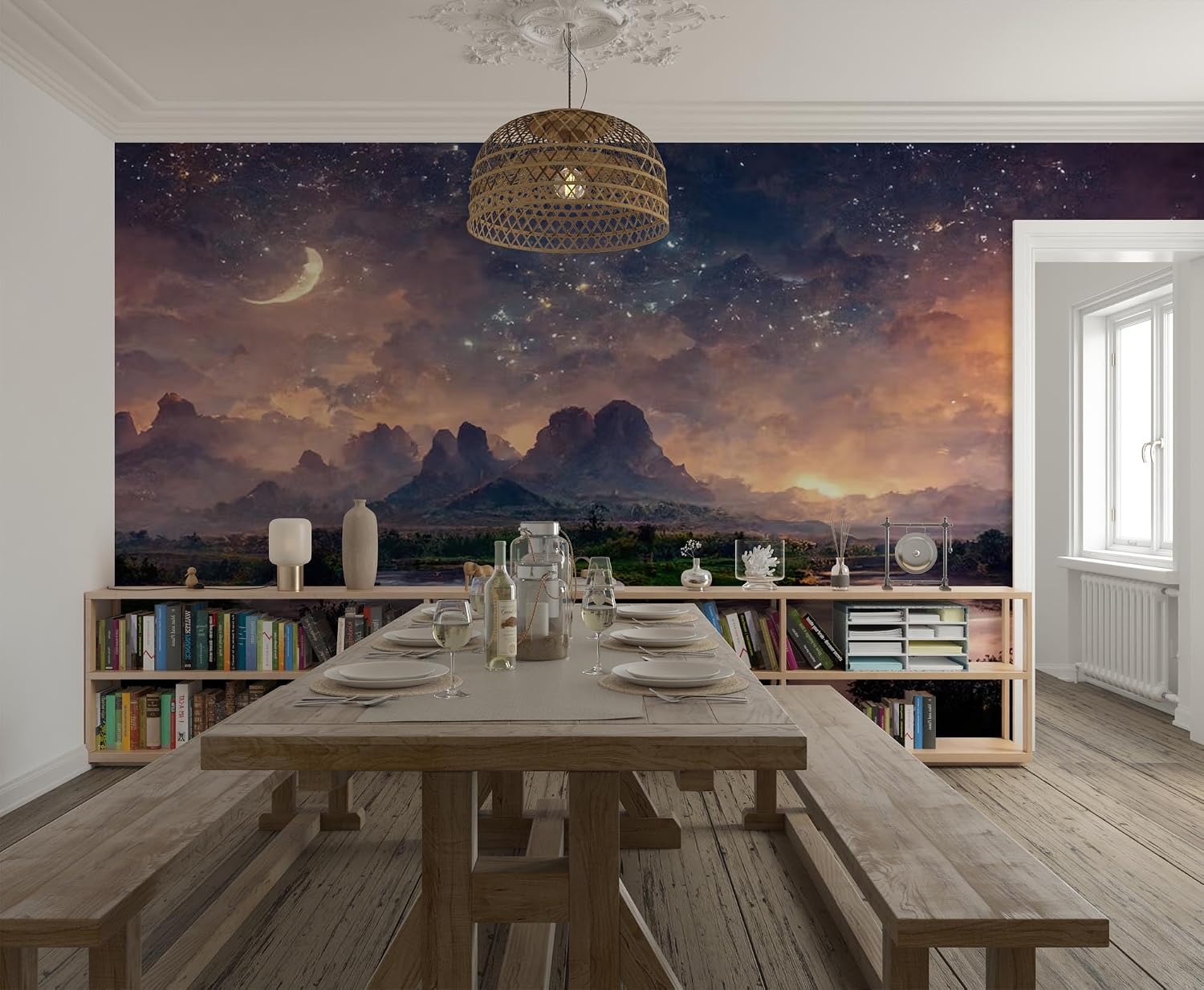 Night Sky Landscape Wall Mural