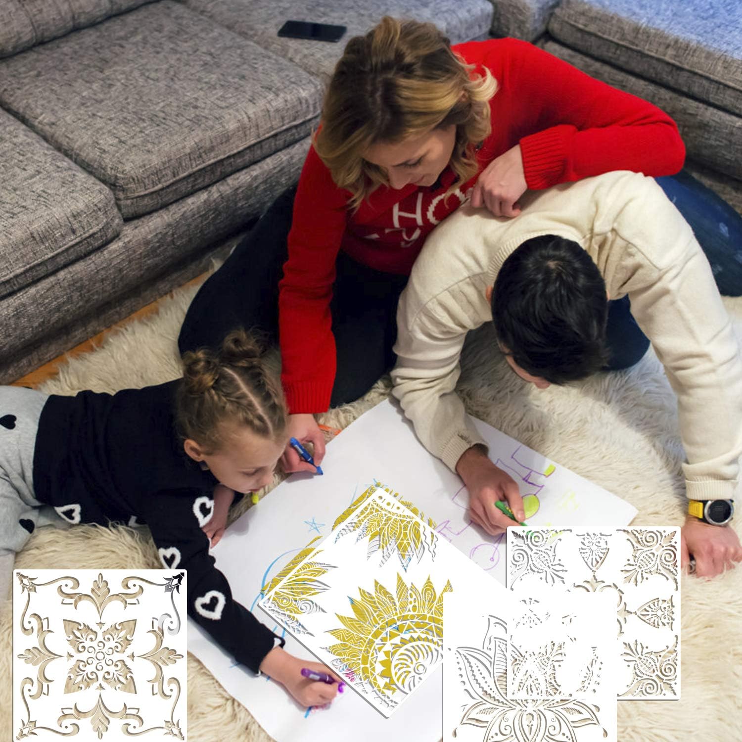 Nine-Pack Reusable Mandala Stencils