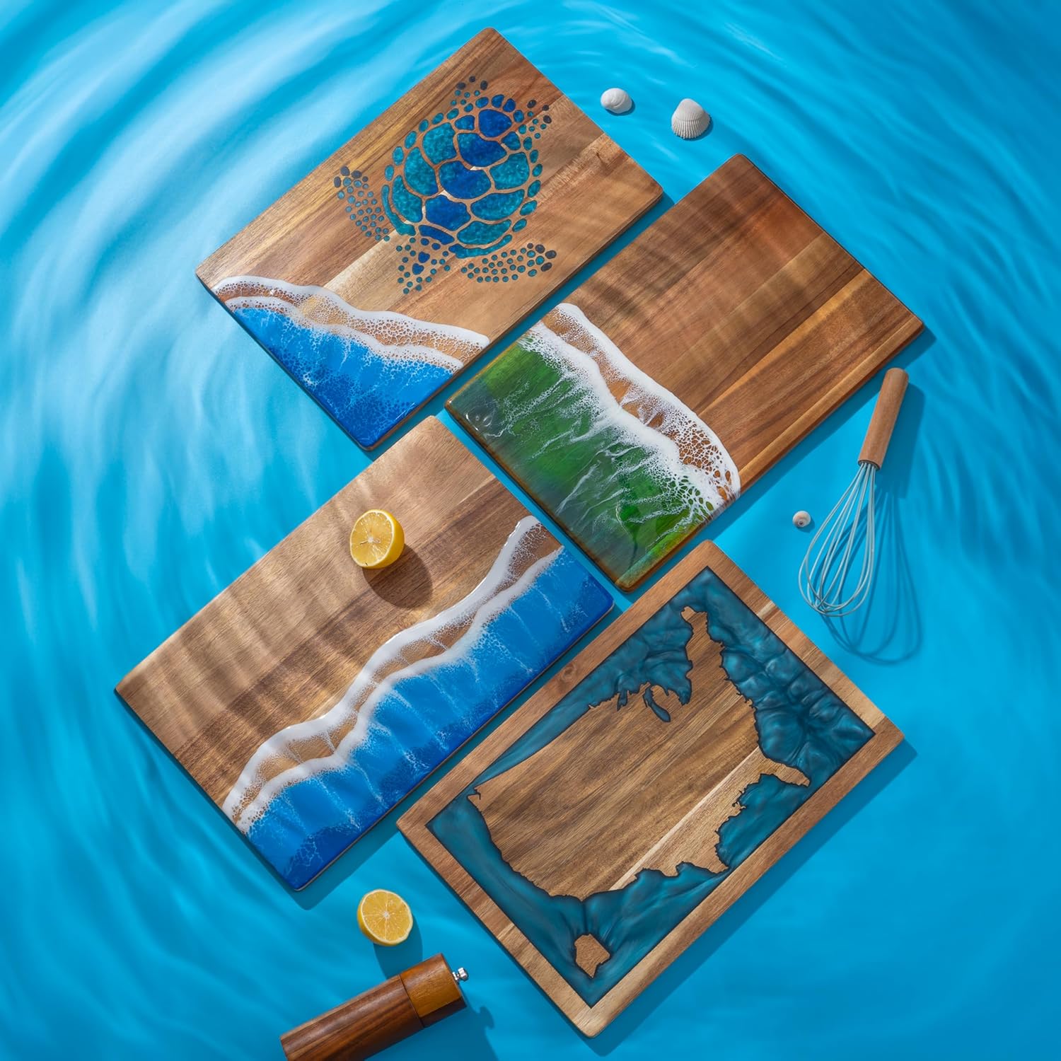 Ocean Wave Resin Serving Board