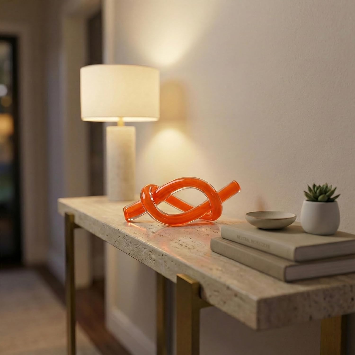 Orange Glass Knot Ornament
