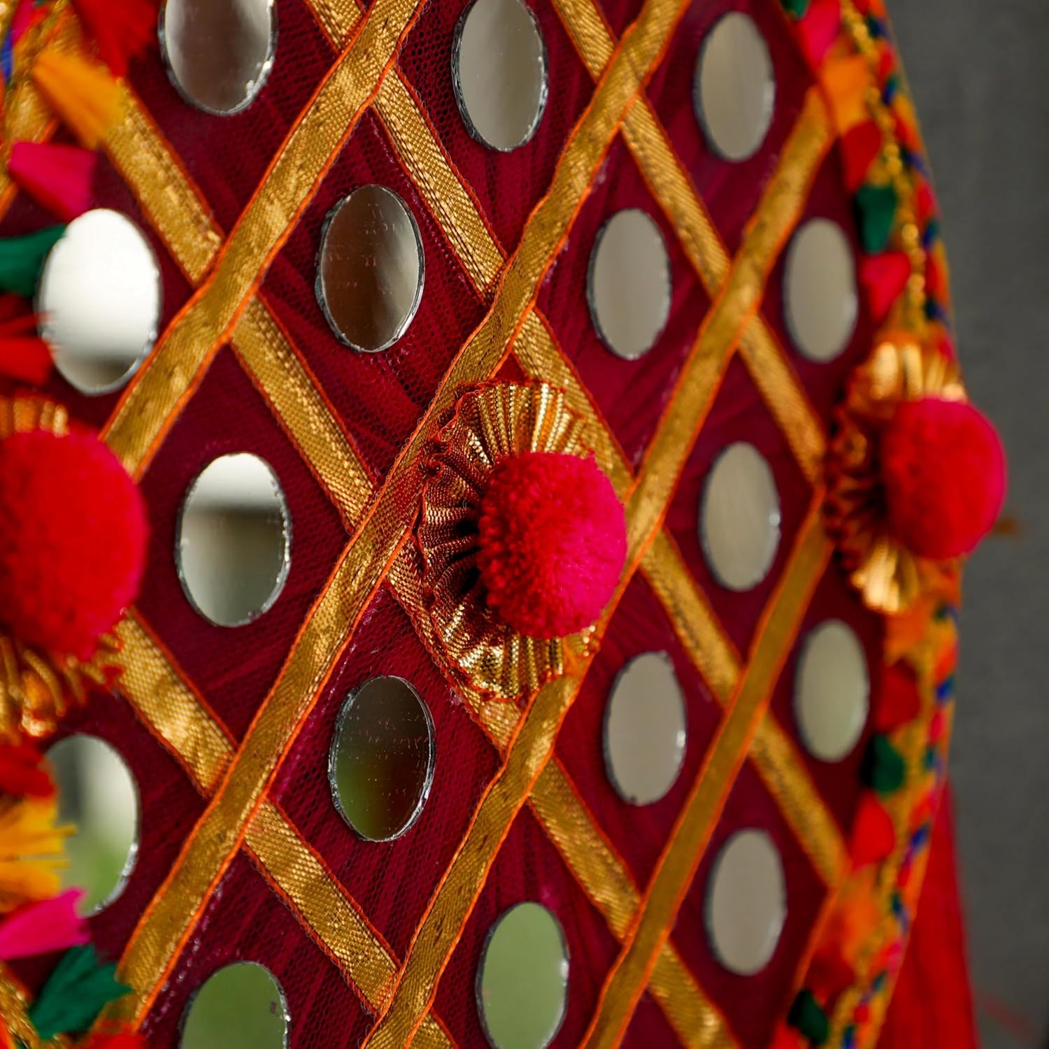Round Handcrafted Lippan Mirror Wall Decor