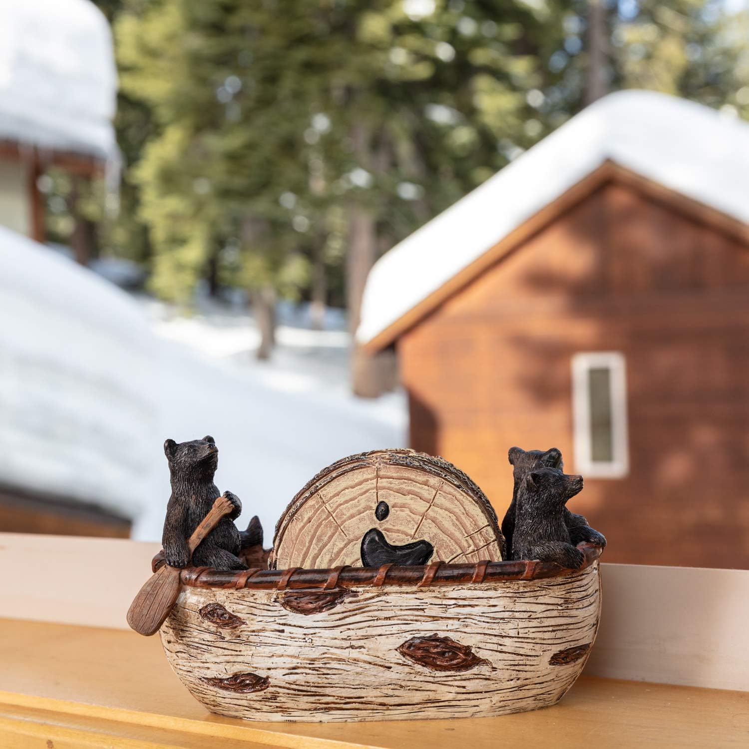 Six-Piece Bear Coaster Set with Holder