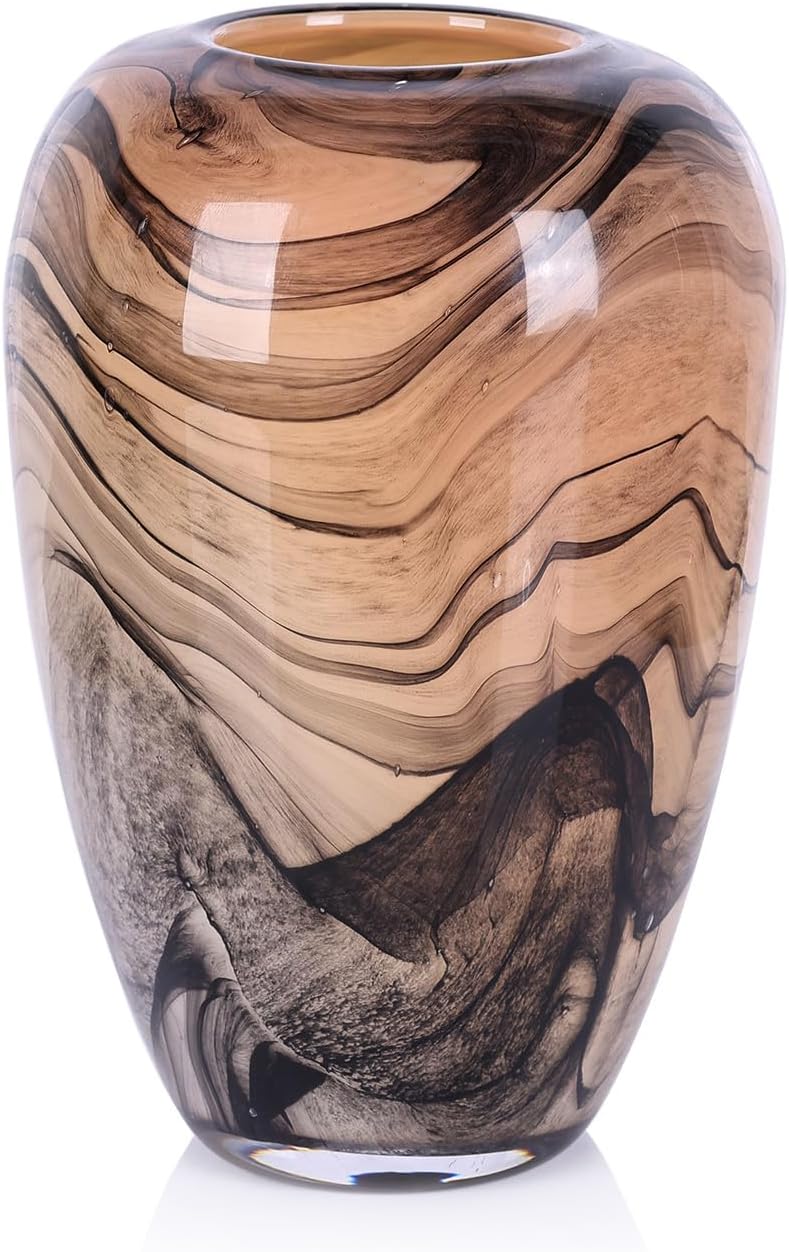 Swirl Pattern Decorative Glass Vase